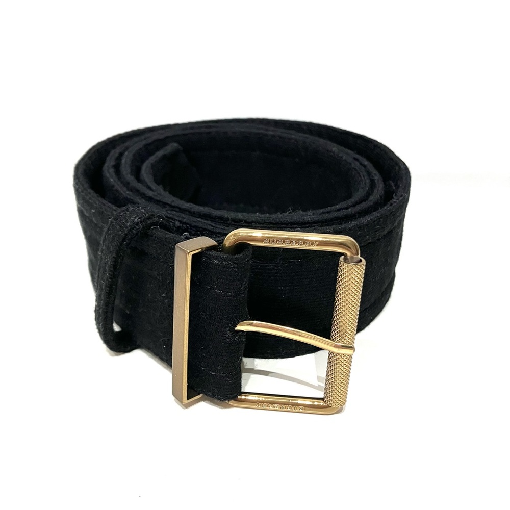 Burberry Black Corduroy Fabric Wide Jacket Belt